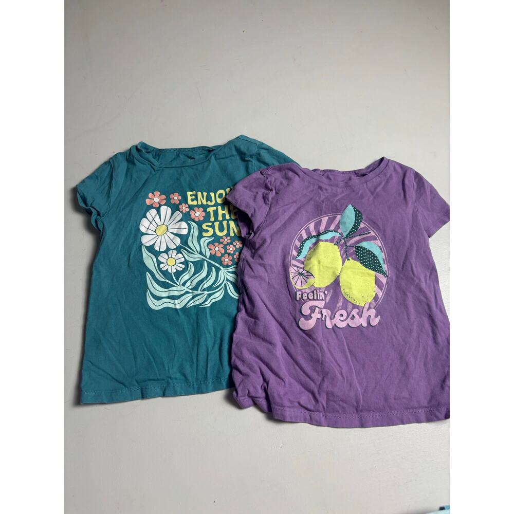 Girls Sz 6 Lot of 9 Shirts OshKosh Cat & Jack Justice Children’s Place Tees Tank - Picture 2 of 10